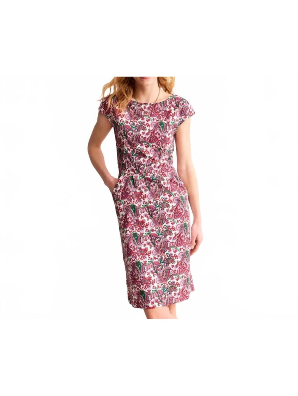 Boden Florrie Paisley Print Sheath Dress Modest Teacher Smart Casual Tailored
